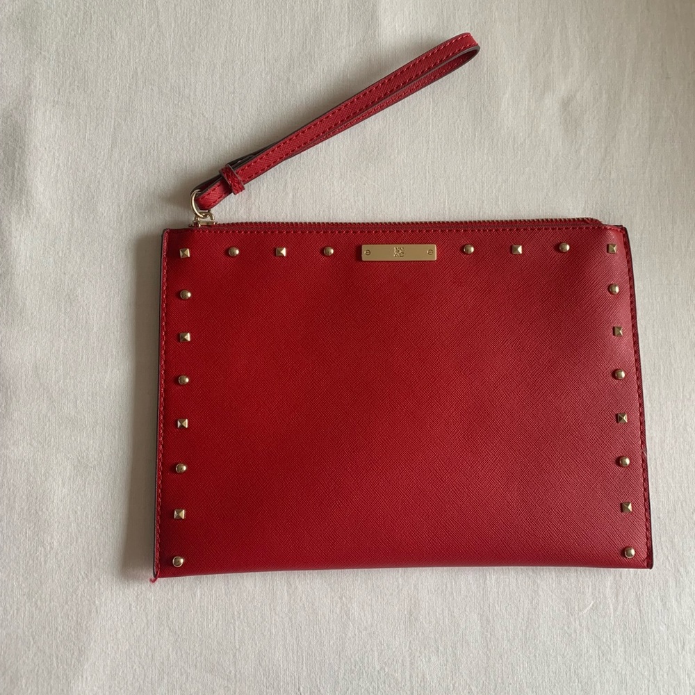 Red Wristlet with gold studs
